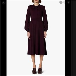 L K Bennett Carol Tie Neck MIDI Wool Dress *almost new*